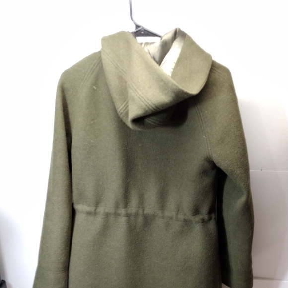 J. Crew Army Green Hooded Wool Peacoat l Acetate Lining l Size Small - Picture 7 of 10